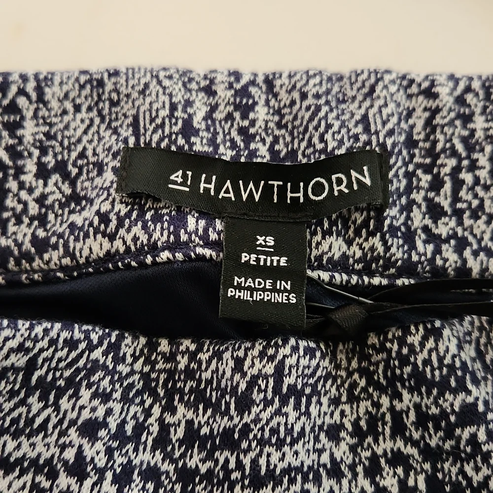 41 Hawthorn Navy Kora Knit Jacquard Pencil Skirt - XSP - Picture 3 of 4